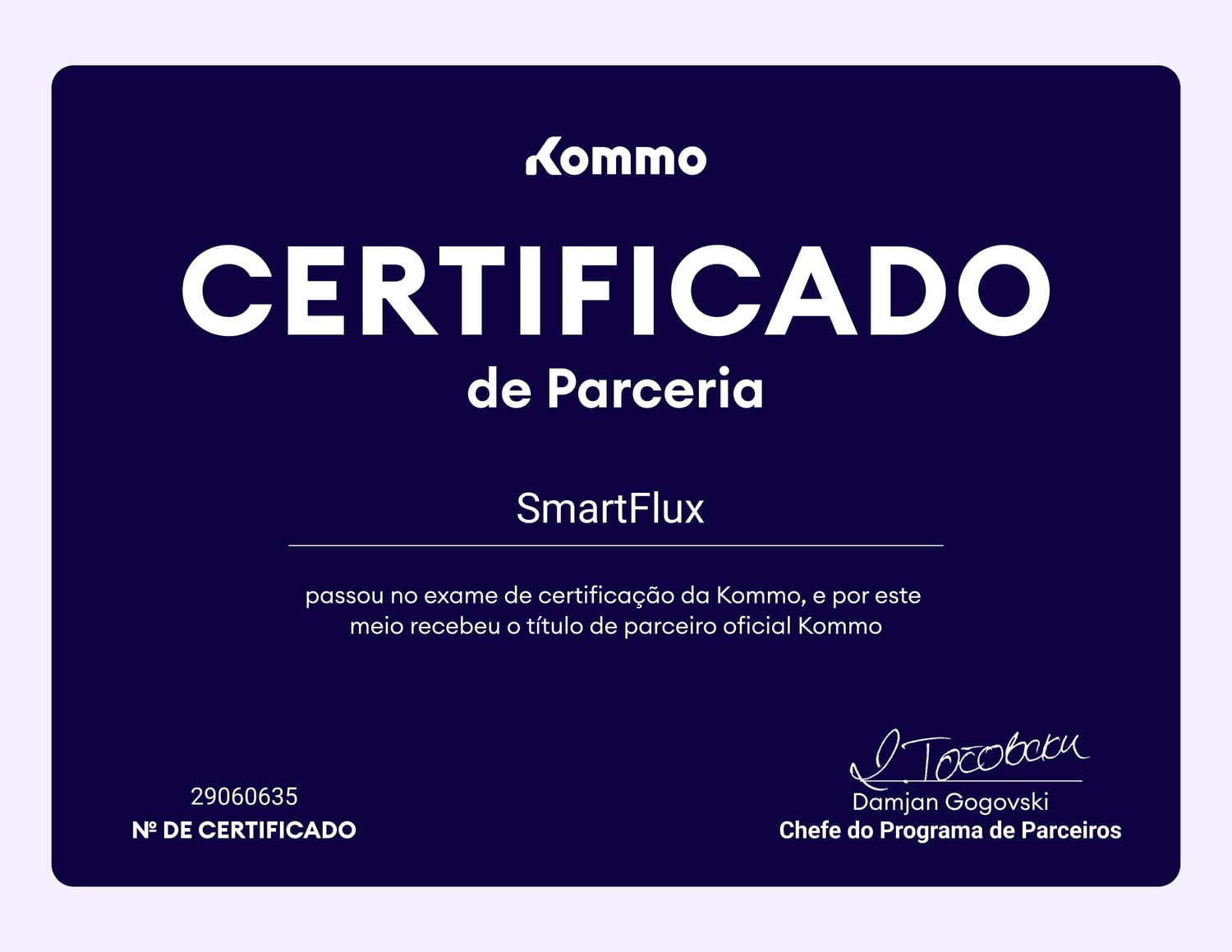 Certificado Kommo